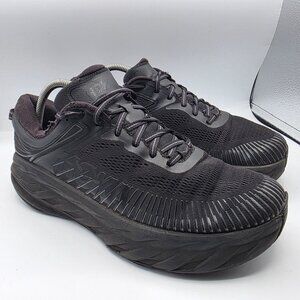 Hoka One One Bondi 7 Mens Size 9.5 2E Wide Triple Black Athletic Shoes Walking